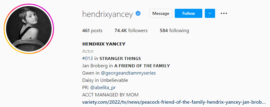 Hendrix Yancey Instagram