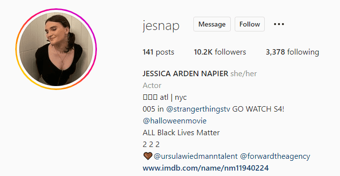 Jessica Arden Napier Instagram